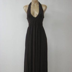 DIANE von FURSTENBERG NWT FRANZ Chocolate Halter Stretch Long Dress 2 $275